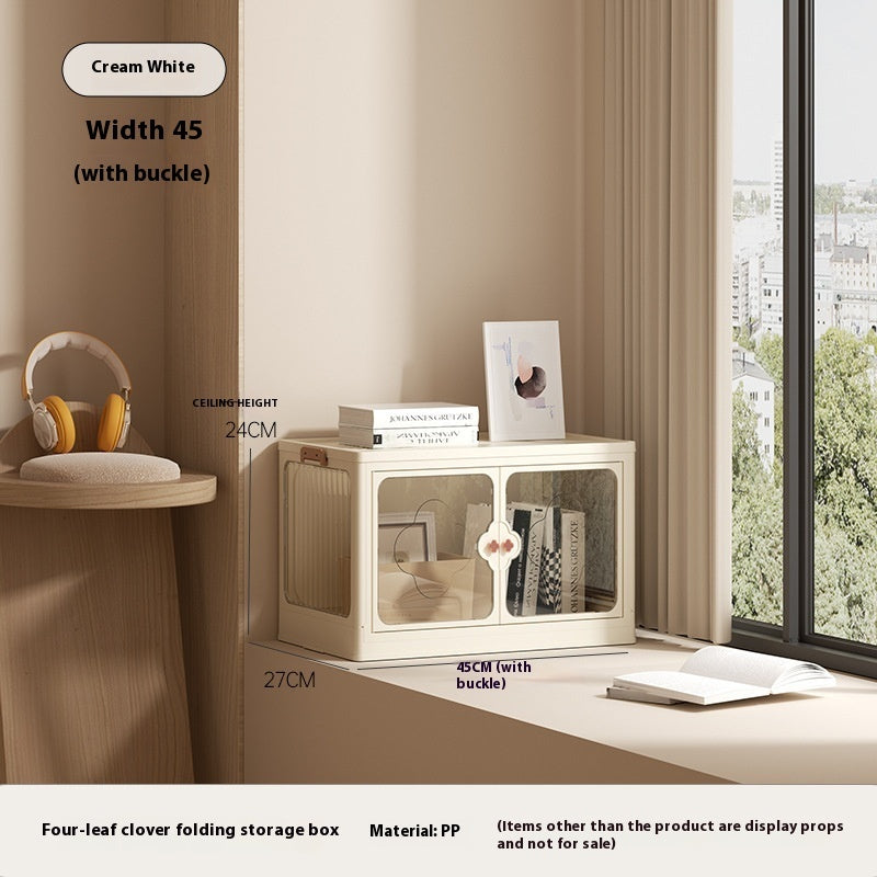 Space Storage Bedroom Balcony Rack Cabinet in cream white for maximizing storage in small areas.Space Storage Bedroom Balcony Rack Cabinet